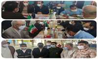 میز خدمت جهادی پایگاه بسیج شهدا دانشگاه علوم پزشکی زاهدان در مصلی قدس زاهدان برپا شد 